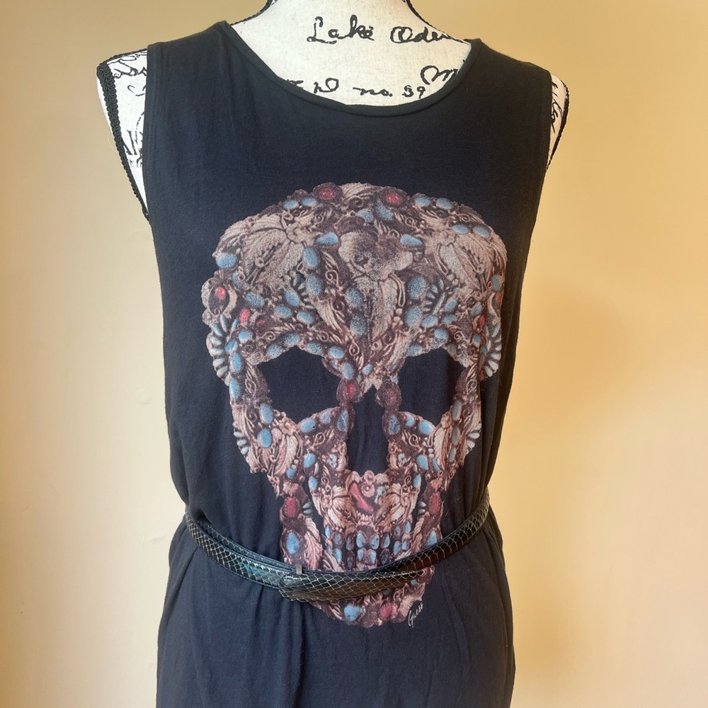 Guess Black Skull Graphic Tank Top